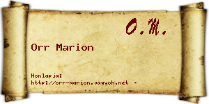 Orr Marion névjegykártya